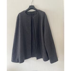 oak + fort Gray Wool Blend Open Coat Size Medium